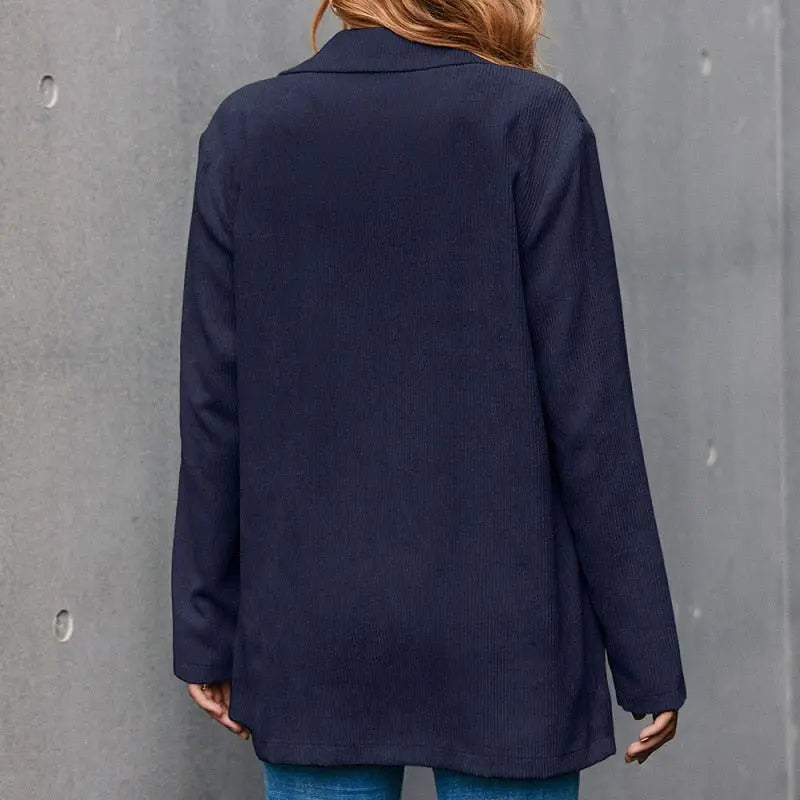 Blazer Velours Femme Bleu Nuit