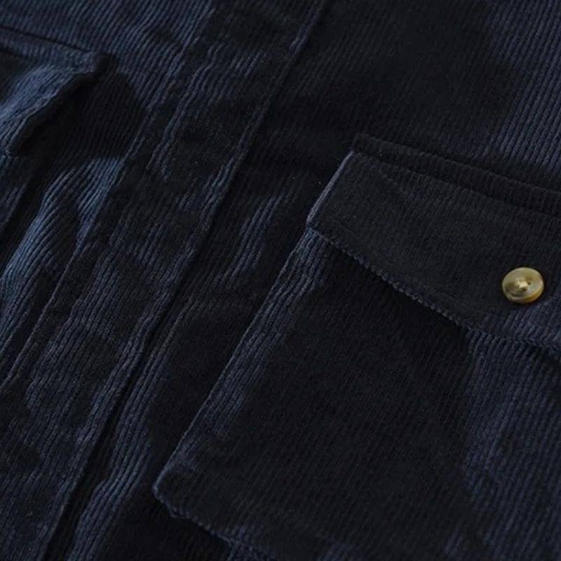 Chemise Homme Velours Bleu Marine