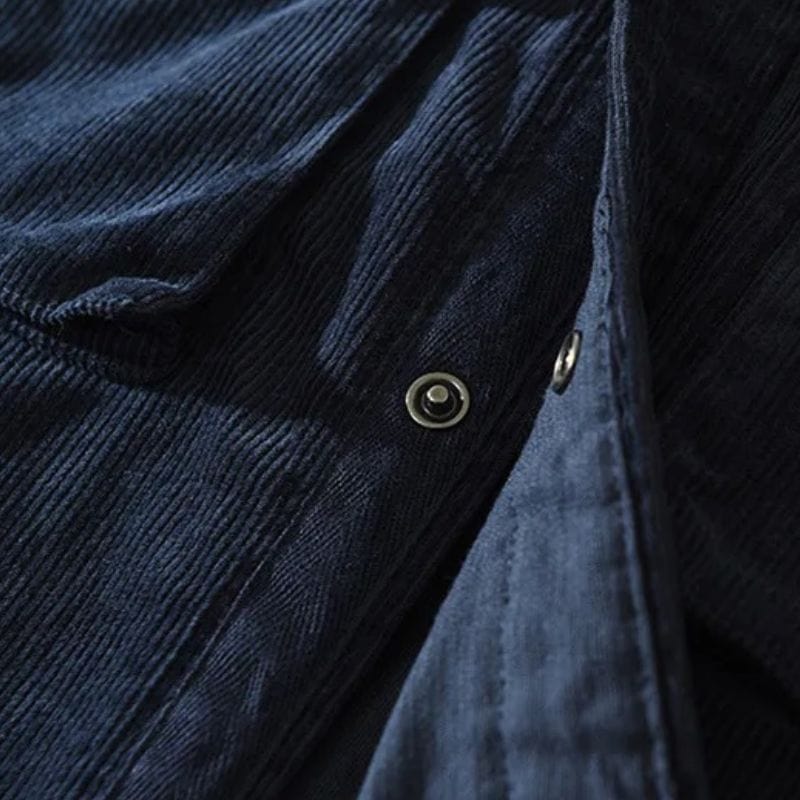 Chemise Homme Velours Bleu Marine