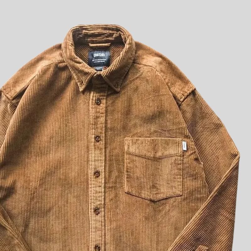 Chemise Homme Velours Marron