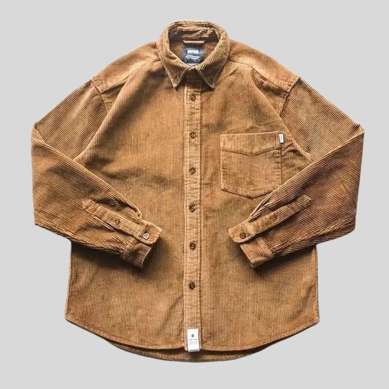 Chemise Homme Velours Marron