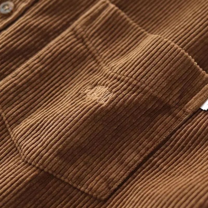 Chemise Homme Velours Marron