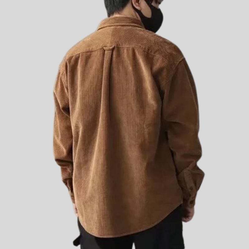 Chemise Homme Velours Marron