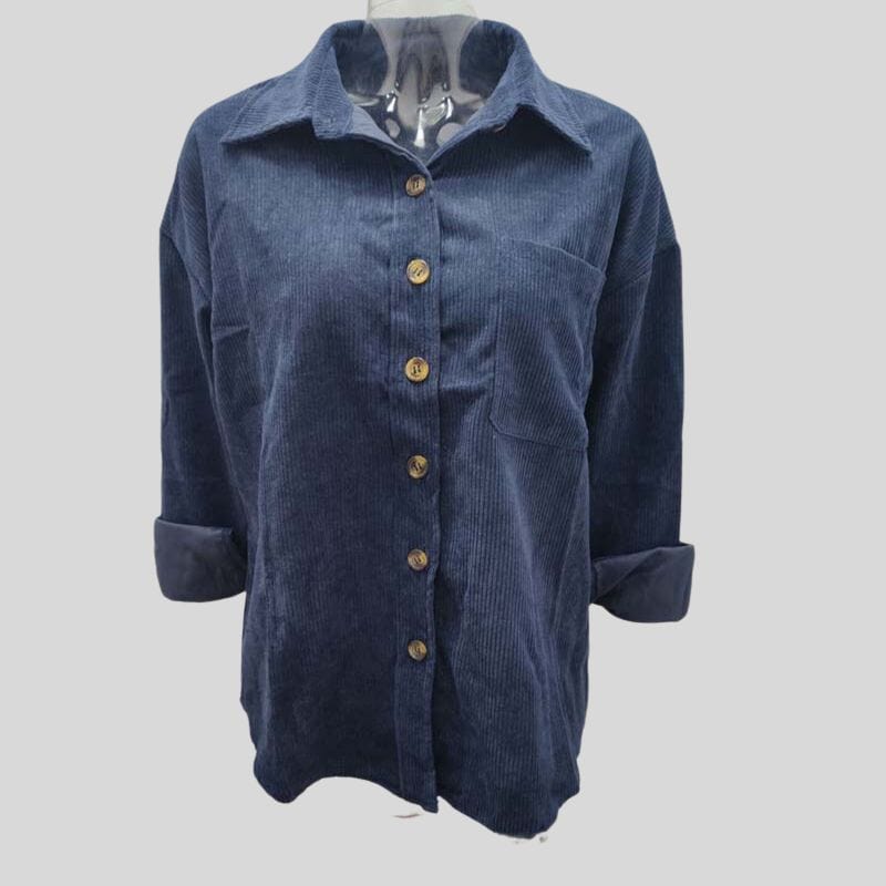 Chemise Velour Bleu