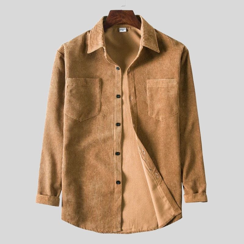 Chemise Velour Camel Homme