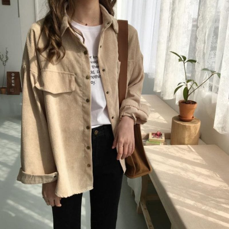 Chemise Velours Beige