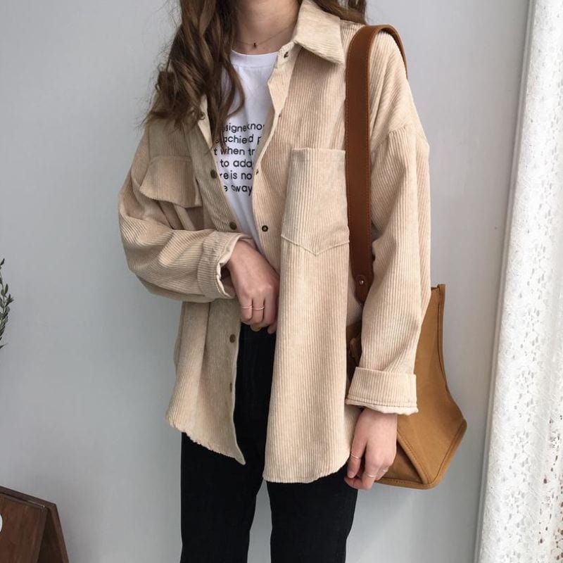 Chemise Velours Beige