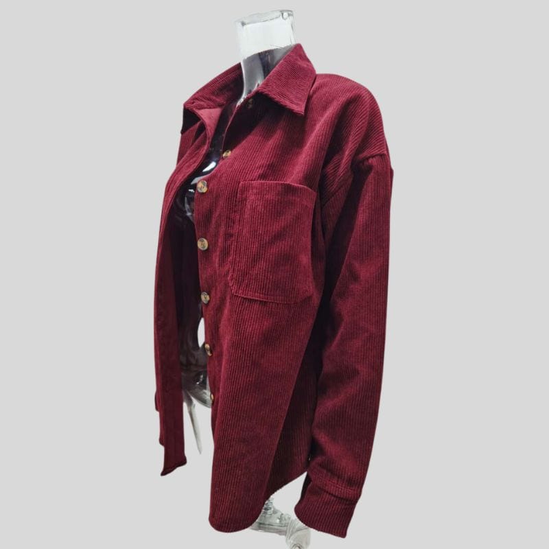 Chemise Velours Bordeaux Femme
