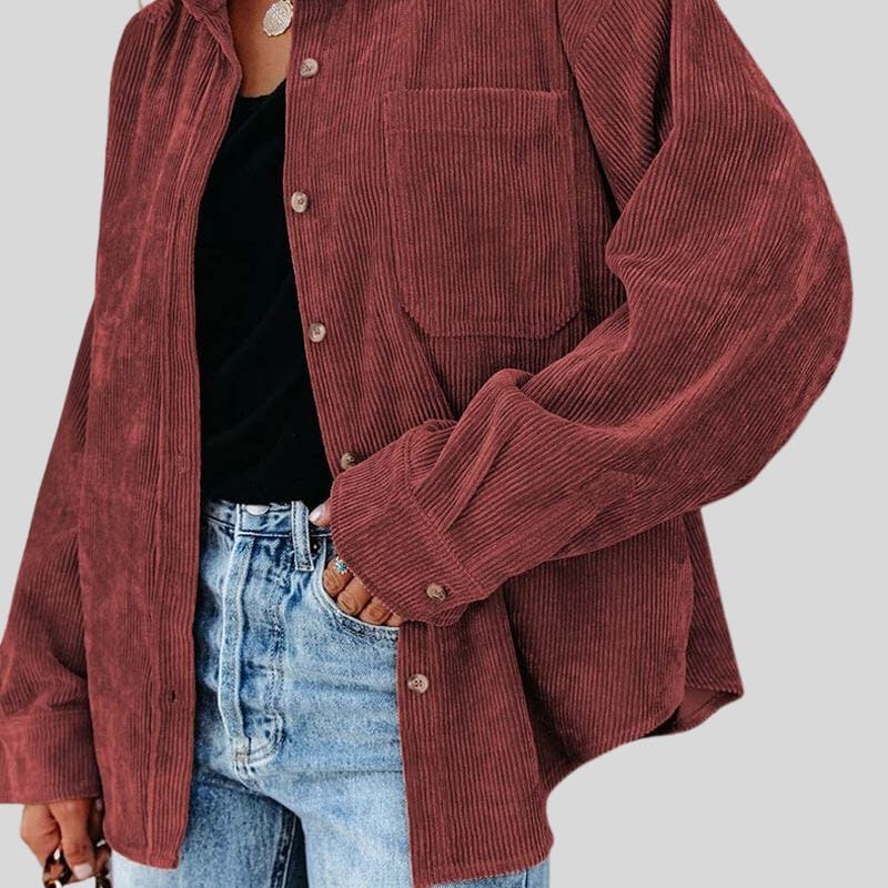 Chemise Velours Bordeaux Femme