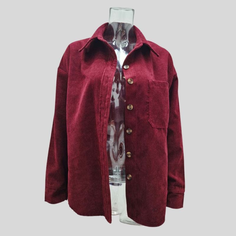 Chemise Velours Bordeaux Femme