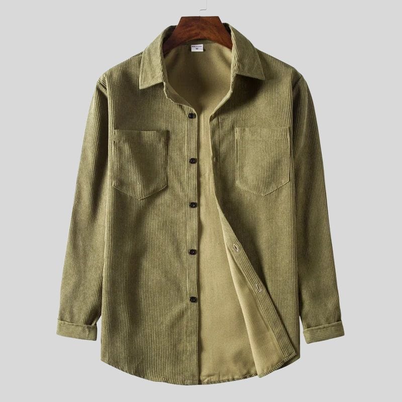 Chemise Velours Cotelé Homme Vert