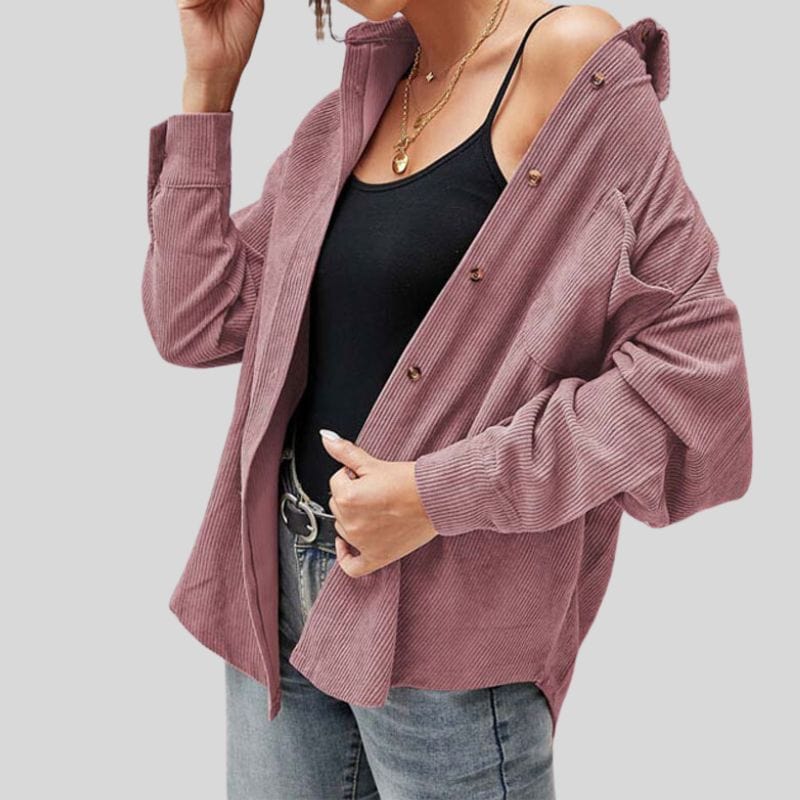 Chemise Velours Femme Rose