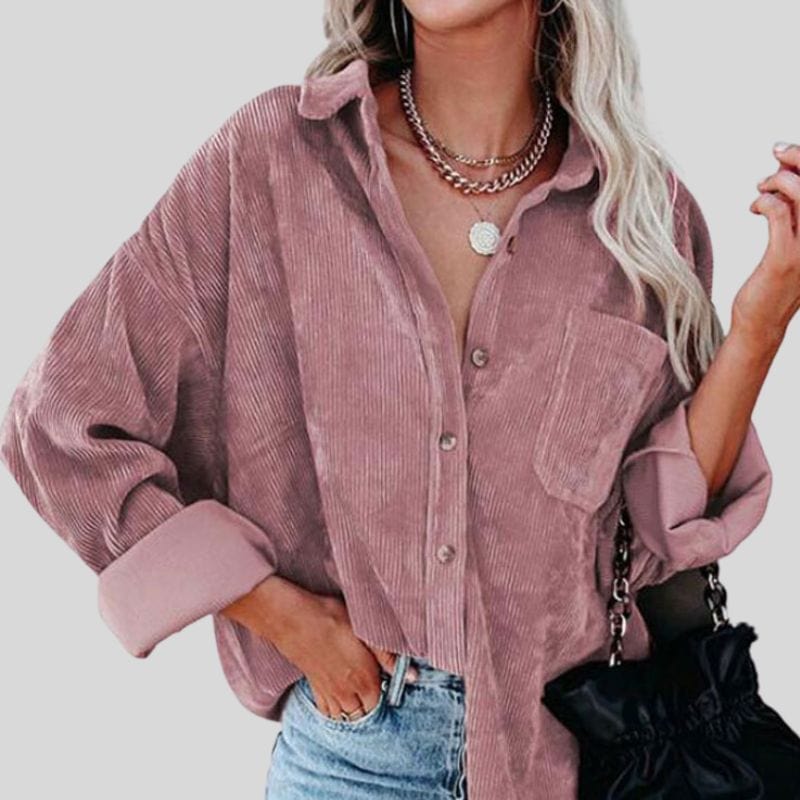 Chemise Velours Femme Rose