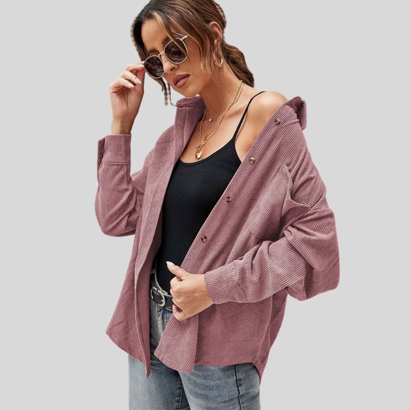 Chemise Velours Femme Rose