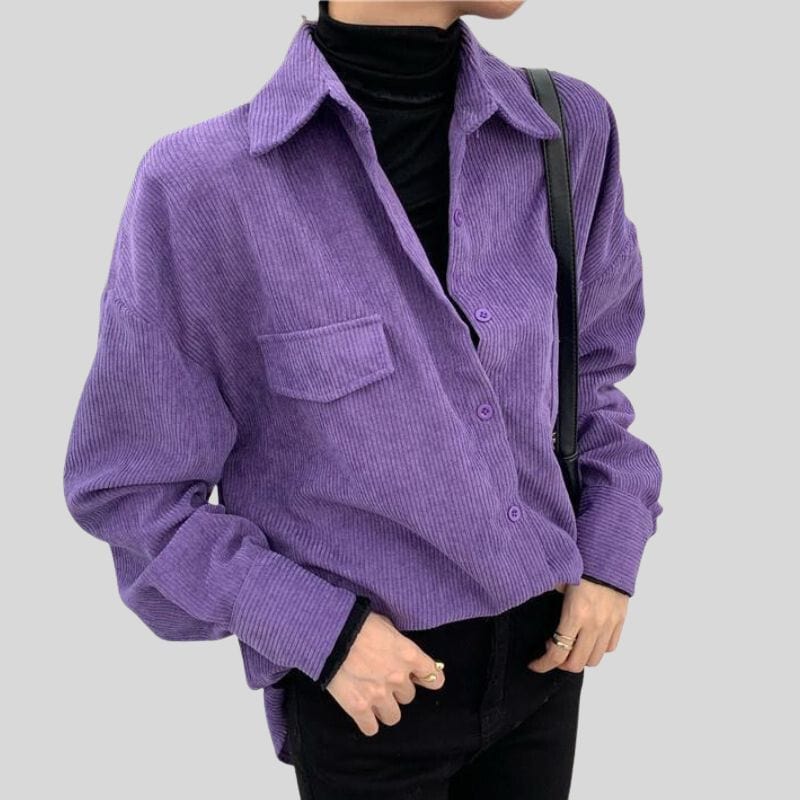 Chemise Velours Femme Violet