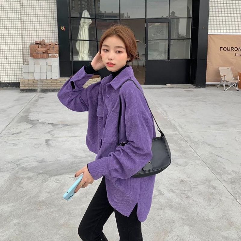 Chemise Velours Femme Violet