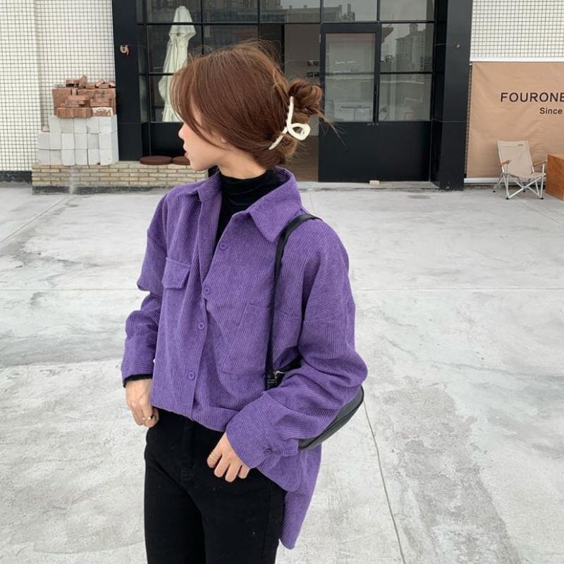 Chemise Velours Femme Violet