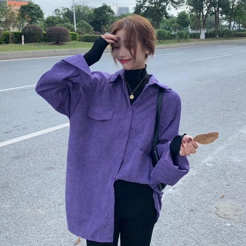 Chemise Velours Femme Violet