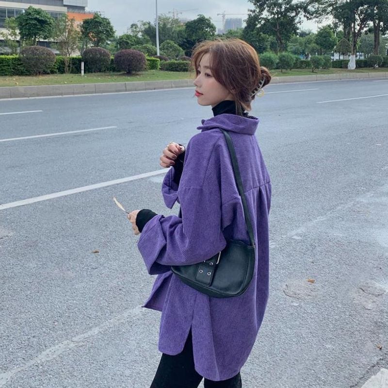 Chemise Velours Femme Violet