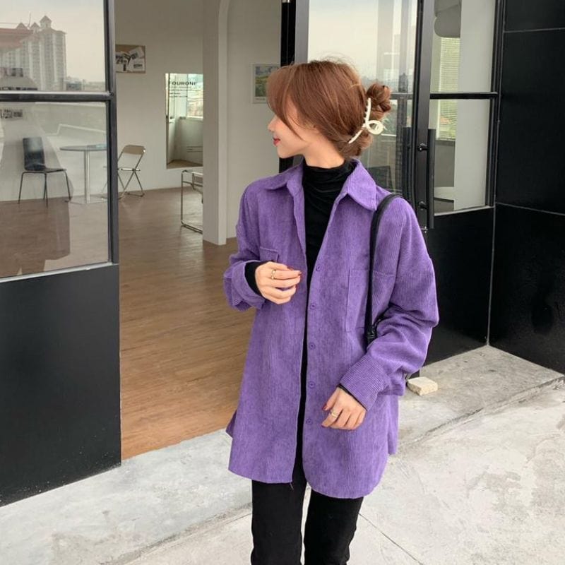 Chemise Velours Femme Violet