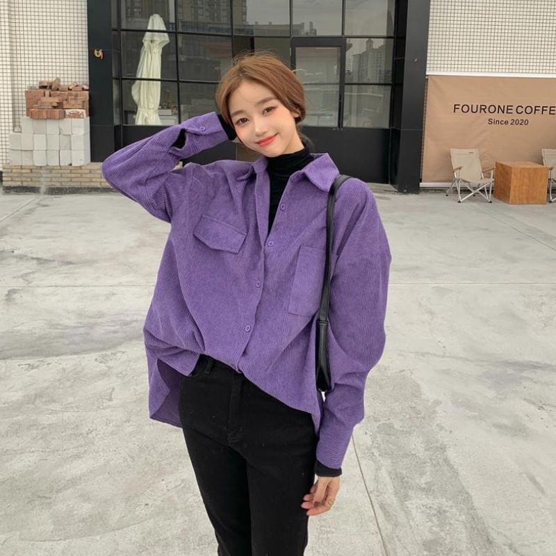 Chemise Velours Femme Violet