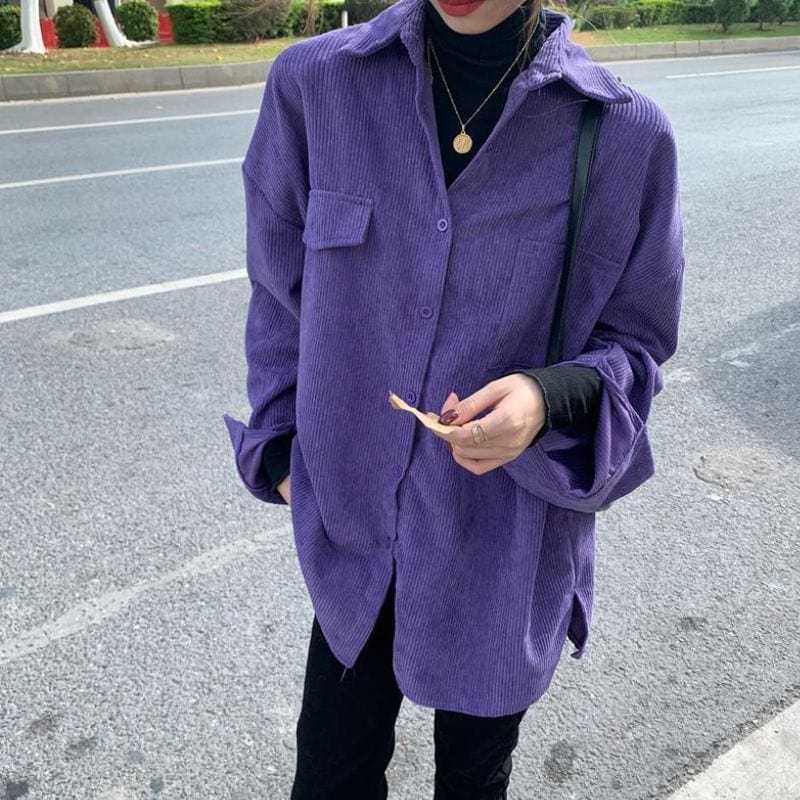 Chemise Velours Femme Violet