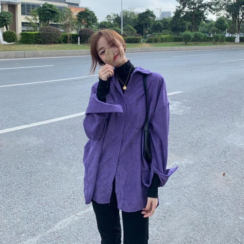 Chemise Velours Femme Violet