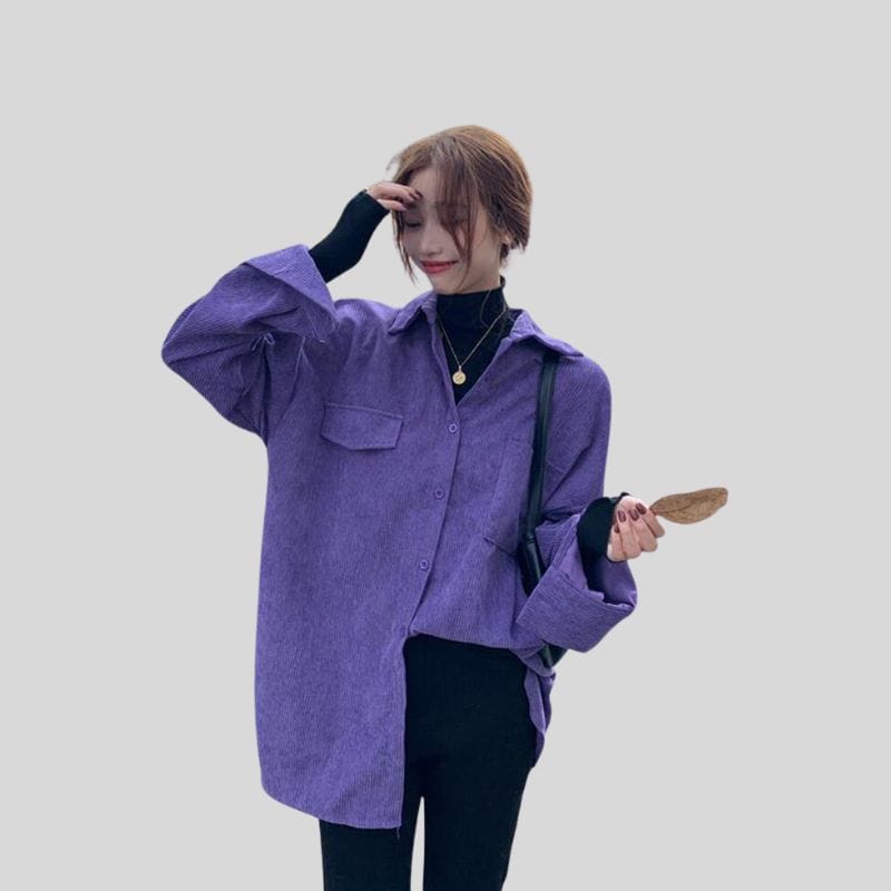 Chemise Velours Femme Violet