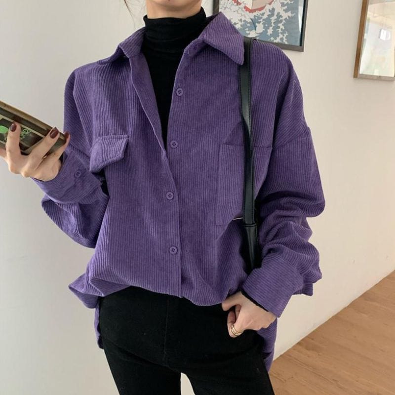 Chemise Velours Femme Violet