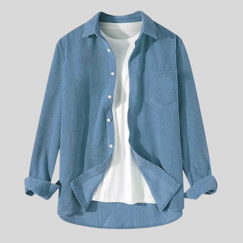 Chemise Velours Homme Bleu