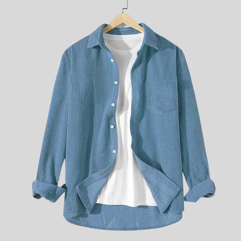 Chemise Velours Homme Bleu