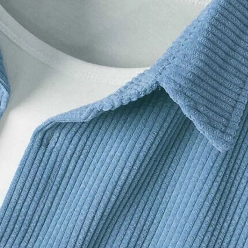 Chemise Velours Homme Bleu