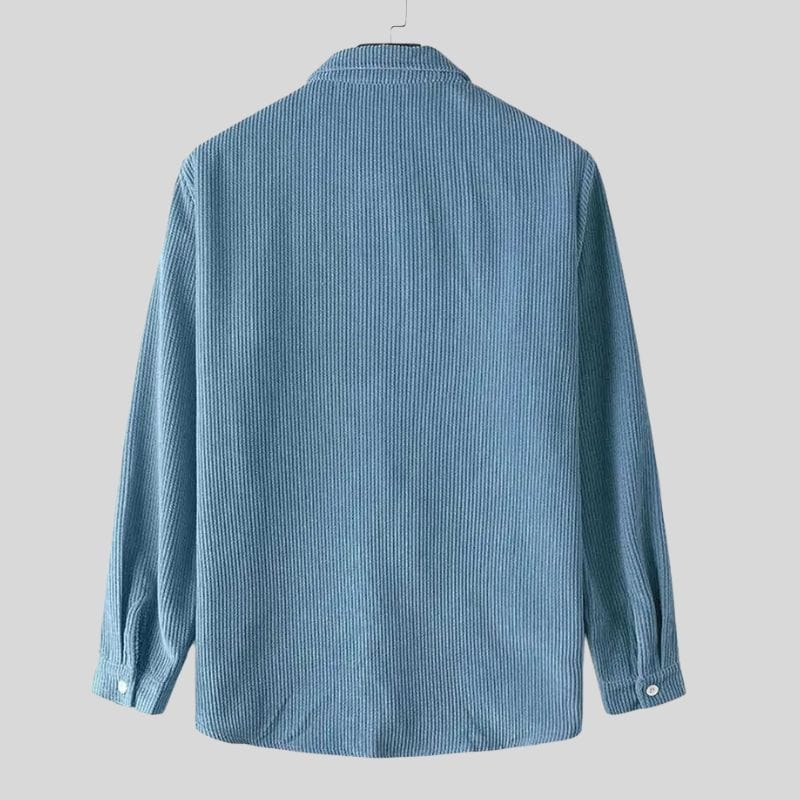 Chemise Velours Homme Bleu