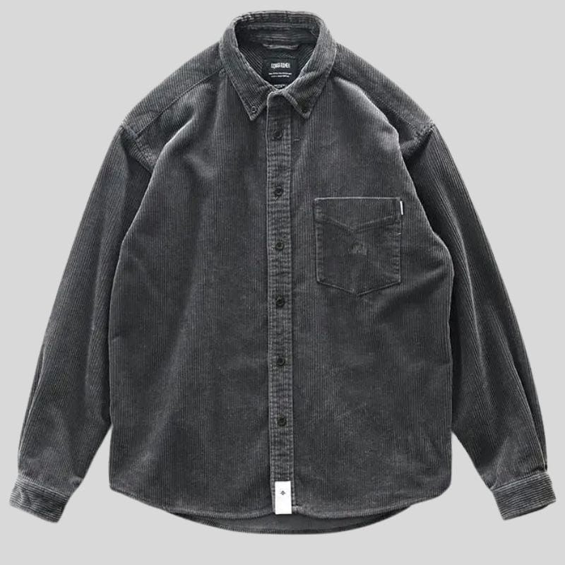 Chemise Velour Homme Gris