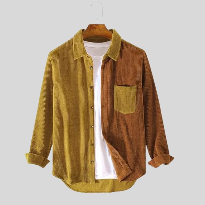 Chemise Velours Jaune Homme