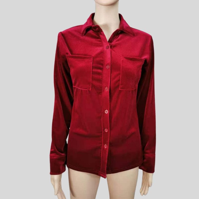 Chemise Velours Lisse Femme