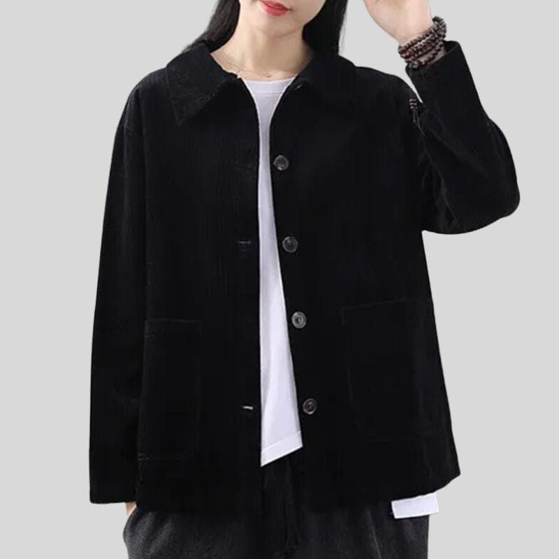 Chemise Velours Noire Femme