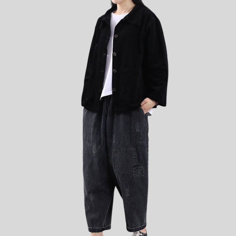 Chemise Velours Noire Femme