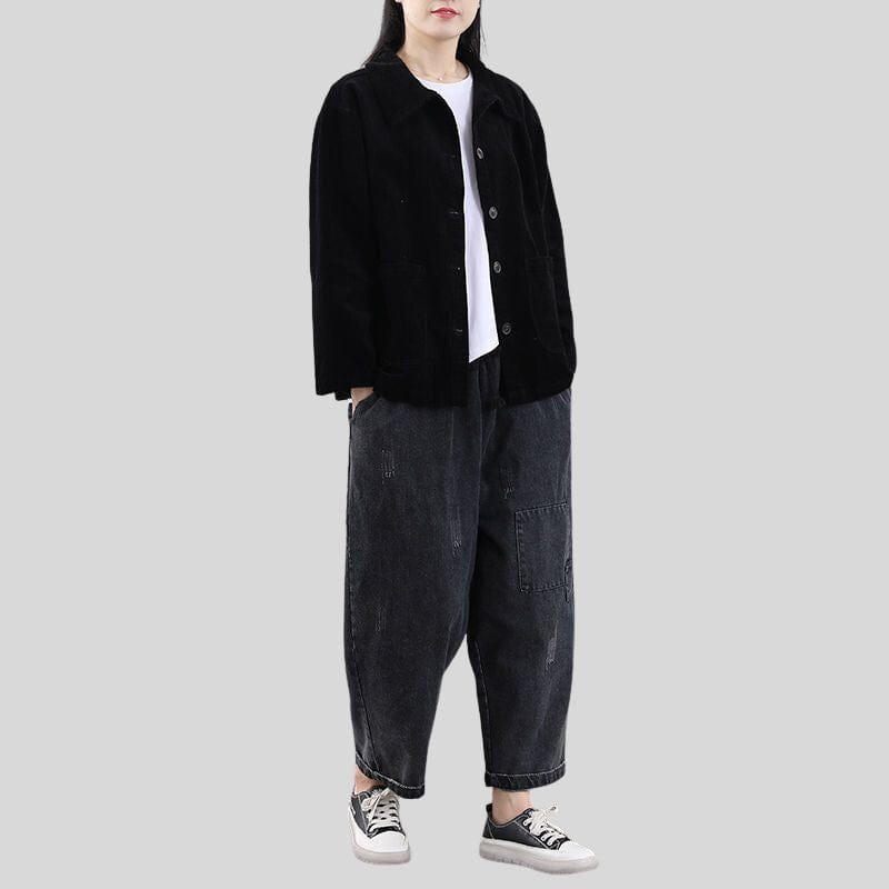 Chemise Velours Noire Femme