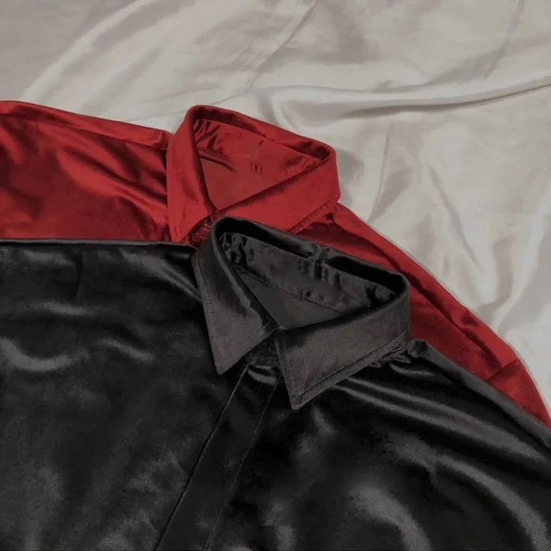 Chemise Velours Noire Homme