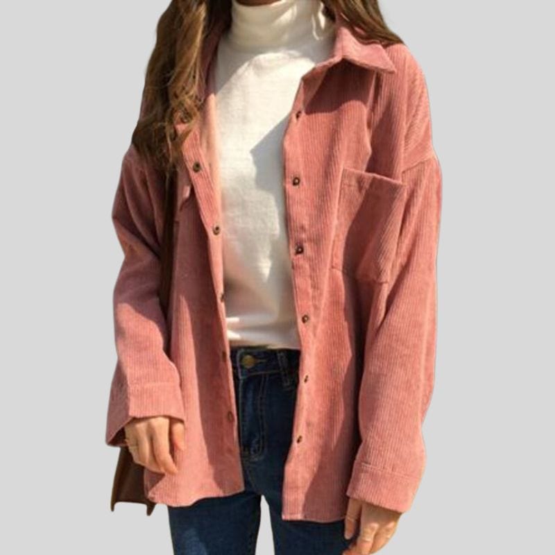 Chemise Velours Rose Femme