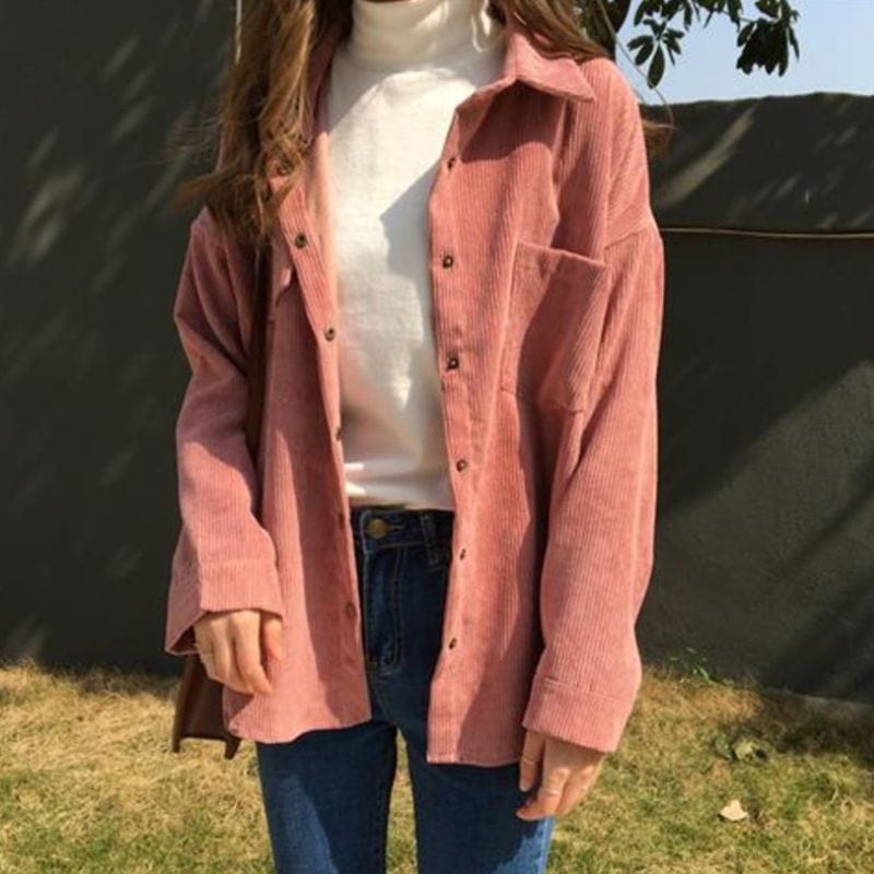 Chemise Velours Rose Femme