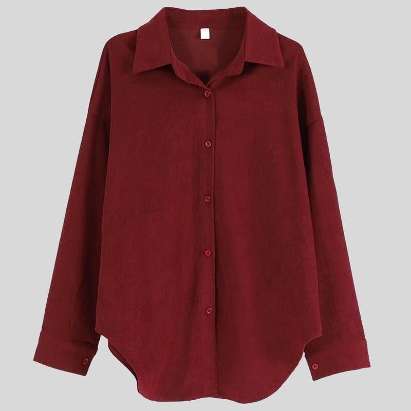 Chemise Velours Rouge Femme