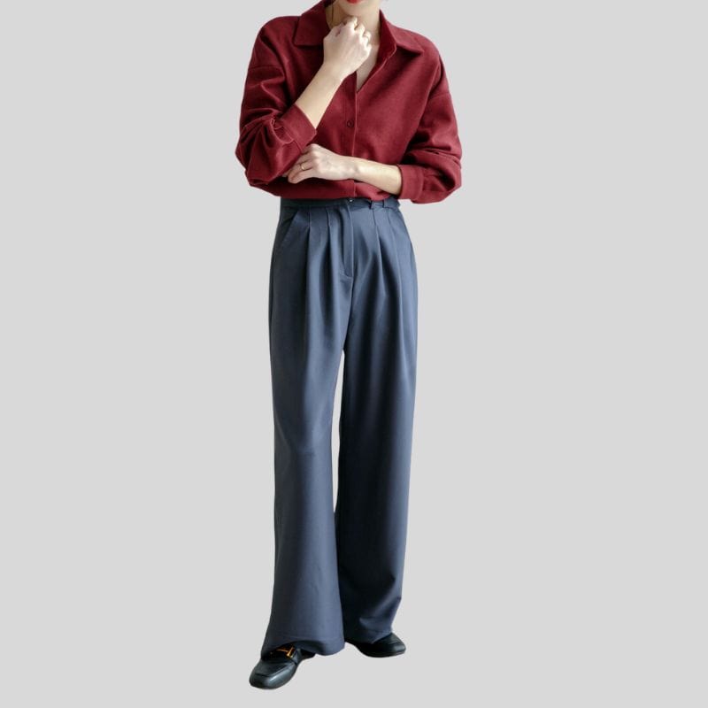 Chemise Velours Rouge Femme