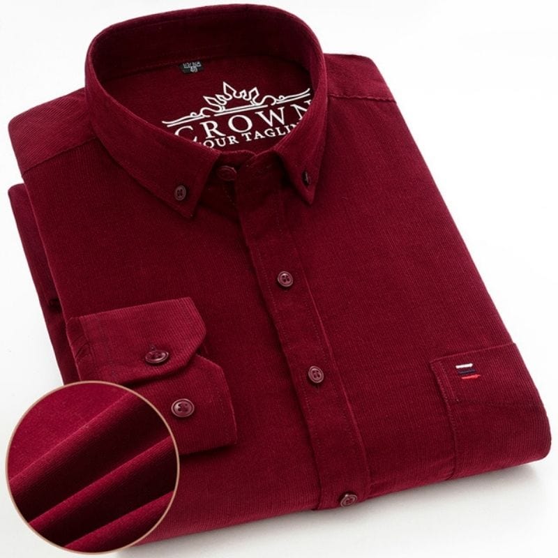 Chemise Velours Rouge Homme