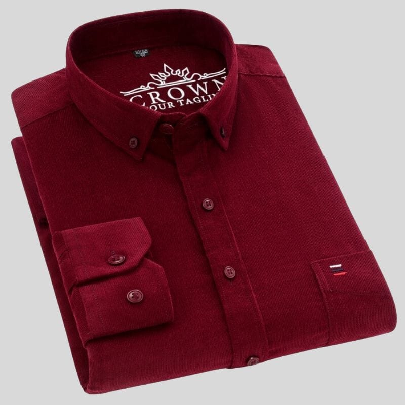 Chemise Velours Rouge Homme