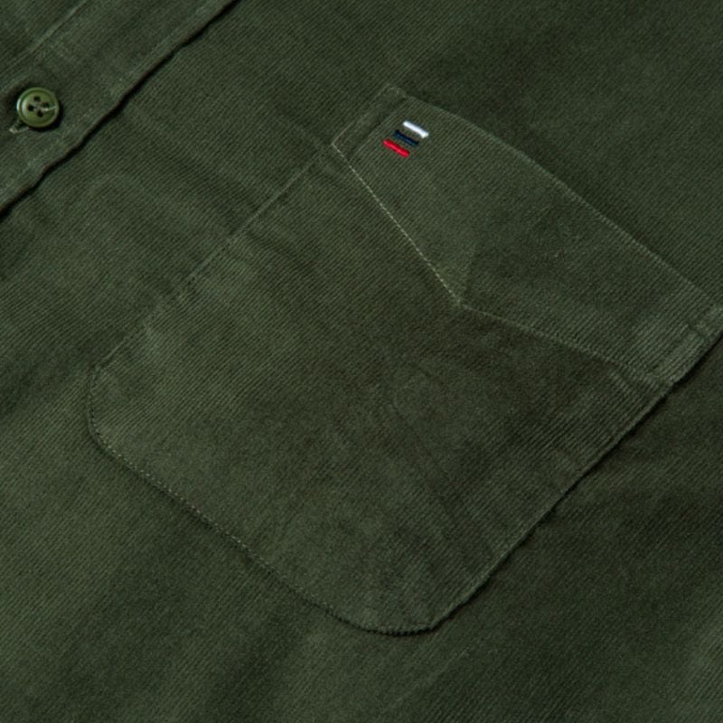 Chemise Velours Vert Homme