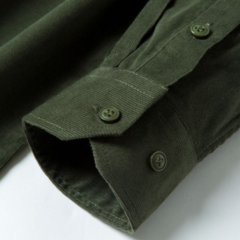 Chemise Velours Vert Homme