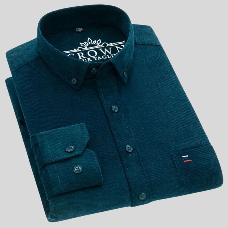 Chemise Velours Verte Homme