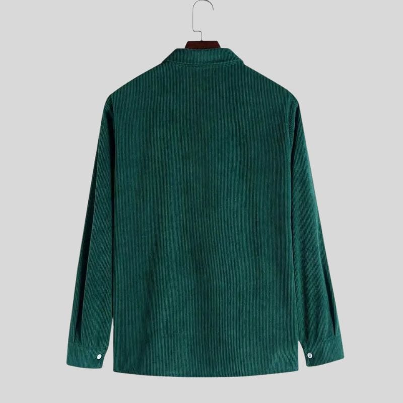 Chemise Verte Velour Homme